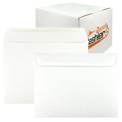 10" x 13" Booklet Envelopes, Sturdy 28lb. White, Gum Flap - Cashier Depot