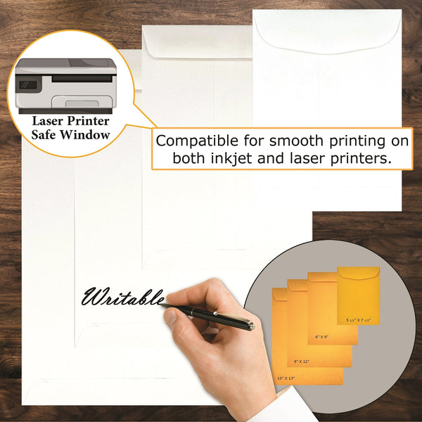 10" x 13" Catalog Envelopes – Open End – Heavy 28lb White Wove – Gum Flap – Professional Mailing & Document Storage (SY1013GW) - Cashier Depot