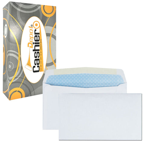 6 3/4 Business Envelopes – 3 5/8" x 6 1/2" – Security Tinted – 24lb White Wove – 500/Box – Professional Mailing & Office Use (GF634T) - Cashier Depot