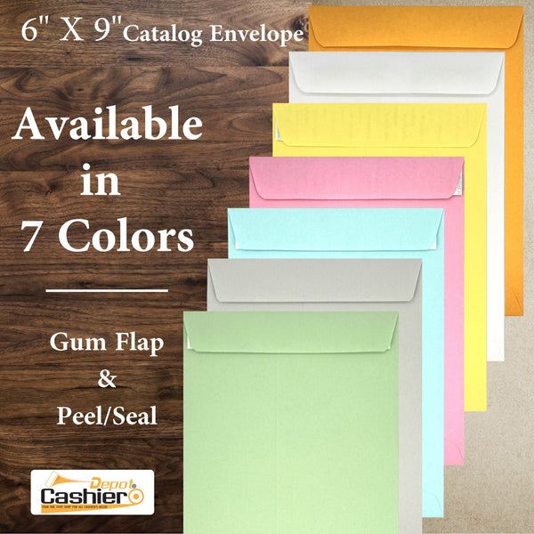 6" x 9" Catalog Envelopes – Open End – Sturdy 24lb Pastel Canary / Yellow – Peel & Seal – Professional Mailing & Document Storage (SY695PYC) - Cashier Depot