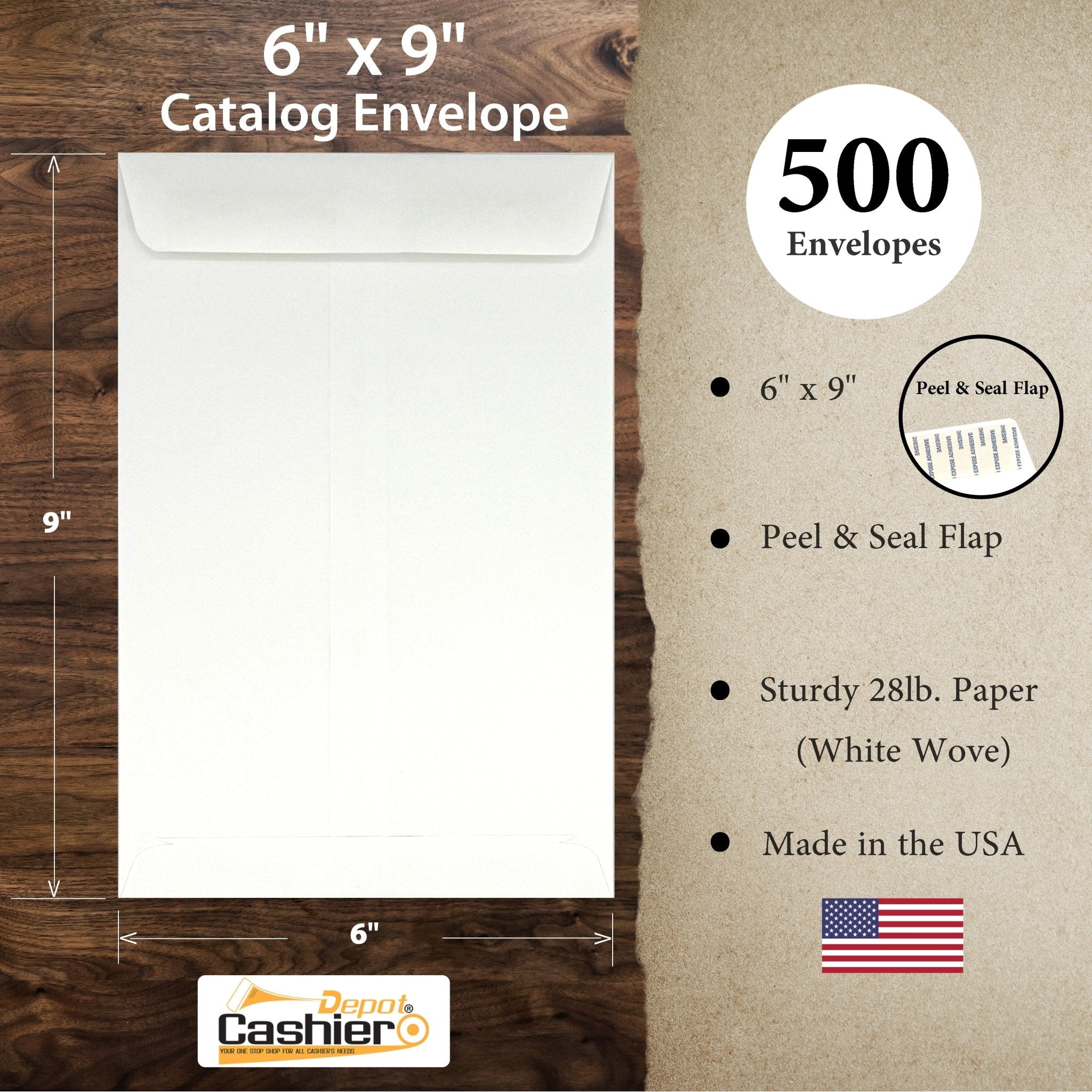 6" x 9" Catalog Envelopes – Open End – Sturdy 28lb White Wove – Peel & Seal – Professional Mailing & Document Storage (SY695WS) - Cashier Depot