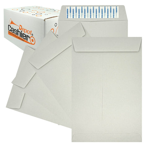 6" x 9" Catalog (Open End) Envelopes, Sturdy 24lb. Gray, Peel & Seal Flap - Cashier Depot