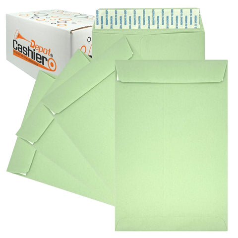 6" x 9" Catalog (Open End) Envelopes, Sturdy 24lb. Green, Peel & Seal Flap - Cashier Depot