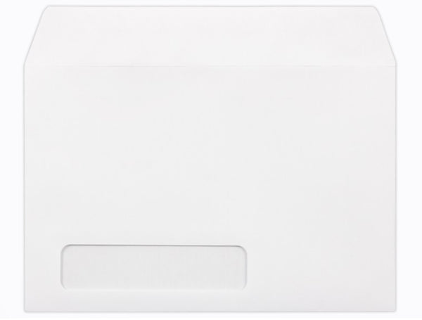 6" x 9" Booklet Envelopes, Left Window, Sturdy 24 lb. White Wove, Strong Gum Flap, Open Side (GF69LWW)