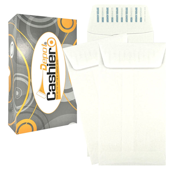 #7 Coin Envelopes, 3-1/2" X 6-1/2", Sturdy 24lb. White, Peel & Seal Flap - Cashier Depot