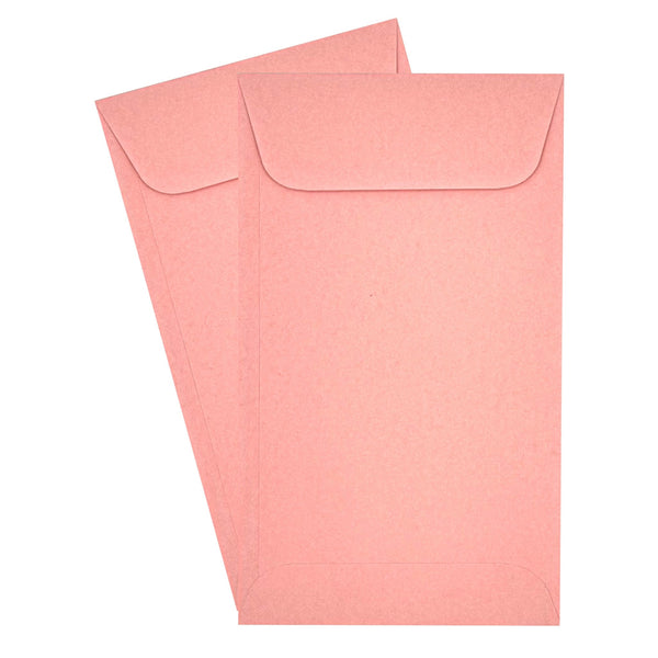 7 Coin Envelopes, 3.5" x 6.5", Sturdy 24 lb. Pastel Pink Paper, Gum Flap, for Cash, Receipts, Seeds & Small Parts (SY7P) - Cashier Depot
