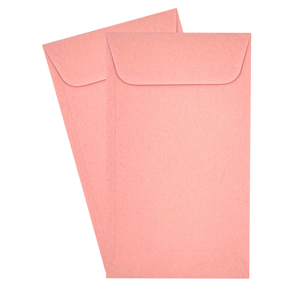 #7 Coin Envelopes, 3.5" x 6.5", Sturdy 24 lb. Pastel Pink Paper, Gum Flap, for Cash, Receipts, Seeds & Small Parts (SY7P)