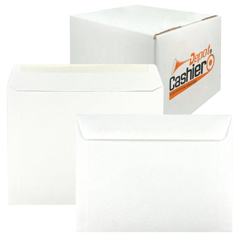 9" x 12" Booklet Envelopes, Sturdy 28lb. White, Gum Flap - Cashier Depot
