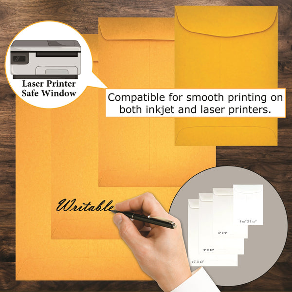 5 1/2" x 7 1/2" Catalog Envelopes – Open End – Sturdy 24lb Brown Kraft – Gum Flap – Professional Mailing & Document Storage (SY5575K)