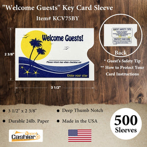 Hotel Welcome Guest Key Card Sleeve Holder Blue/Yellow – Cashier Depot