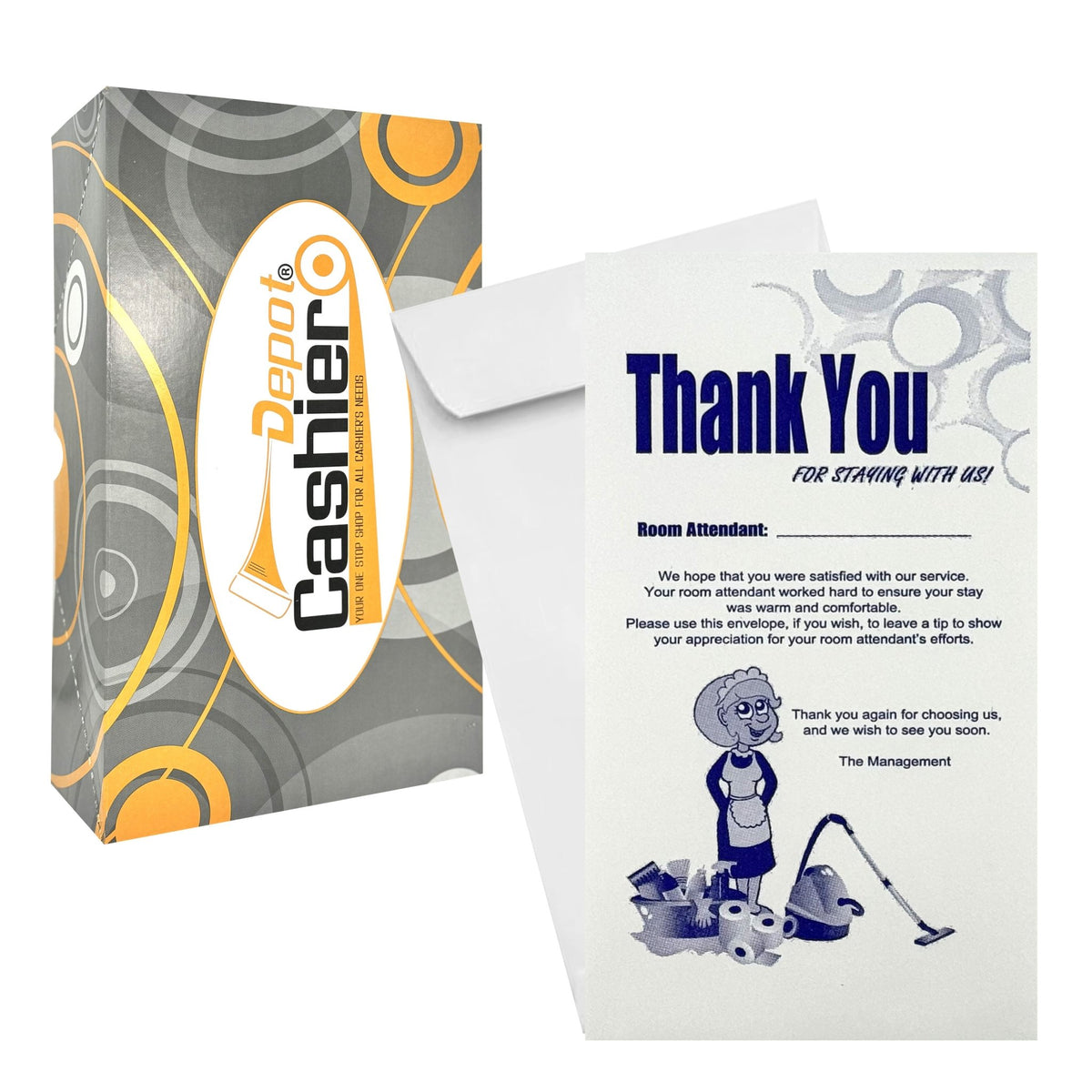 100 Hotel Housekeeping Tip Envelopes - Cash/Coin Envelopes, 3.5x6.5 Inch, Dry Gum Seal - View #3