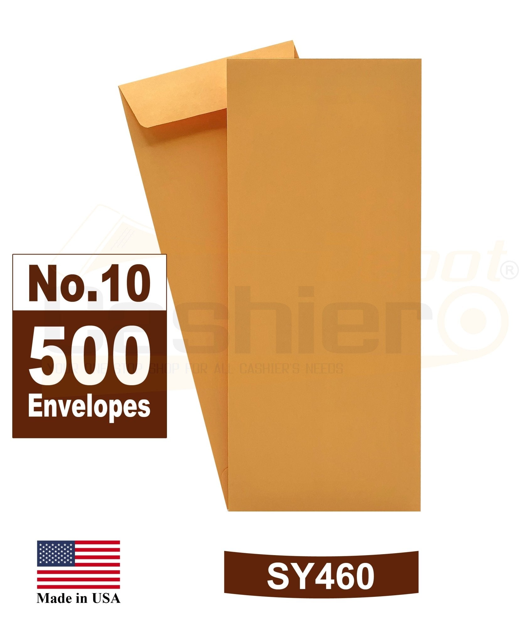 #10 Policy (Open End) Envelope, 4 1/8 x 9 1/2, Sturdy 24lb. Kraft, Gum Flap, 500/Box - Cashier Depot