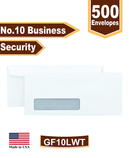 500 Cashier Depot No. 10 Business Envelope, Left Window, 4 1/8 X 9 1/2, Security Tinted, 24lb White, 500/Box - Cashier Depot