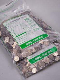 Cashier Depot Coin Bags 11" x 17" Large, Clear, 50 Bags - Cashier Depot