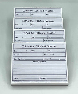 Cashier Depot Paid Out- Refund Voucher 5 1/2" x 4 1/4" Printed in Blue, 500/Box - Cashier Depot