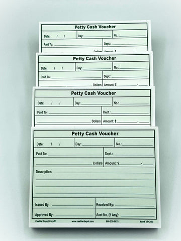 Cashier Depot Petty Cash Vouchers 5 1/2 x 4 1/4, Light Green, 24lb, 500/Box - Cashier Depot