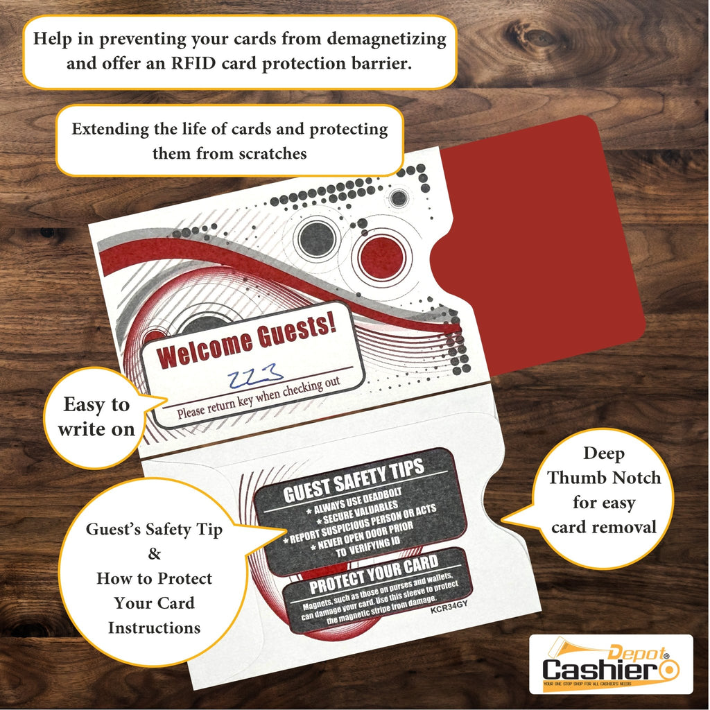 Hotel Welcome Guest Key Card Sleeve 2 3/8