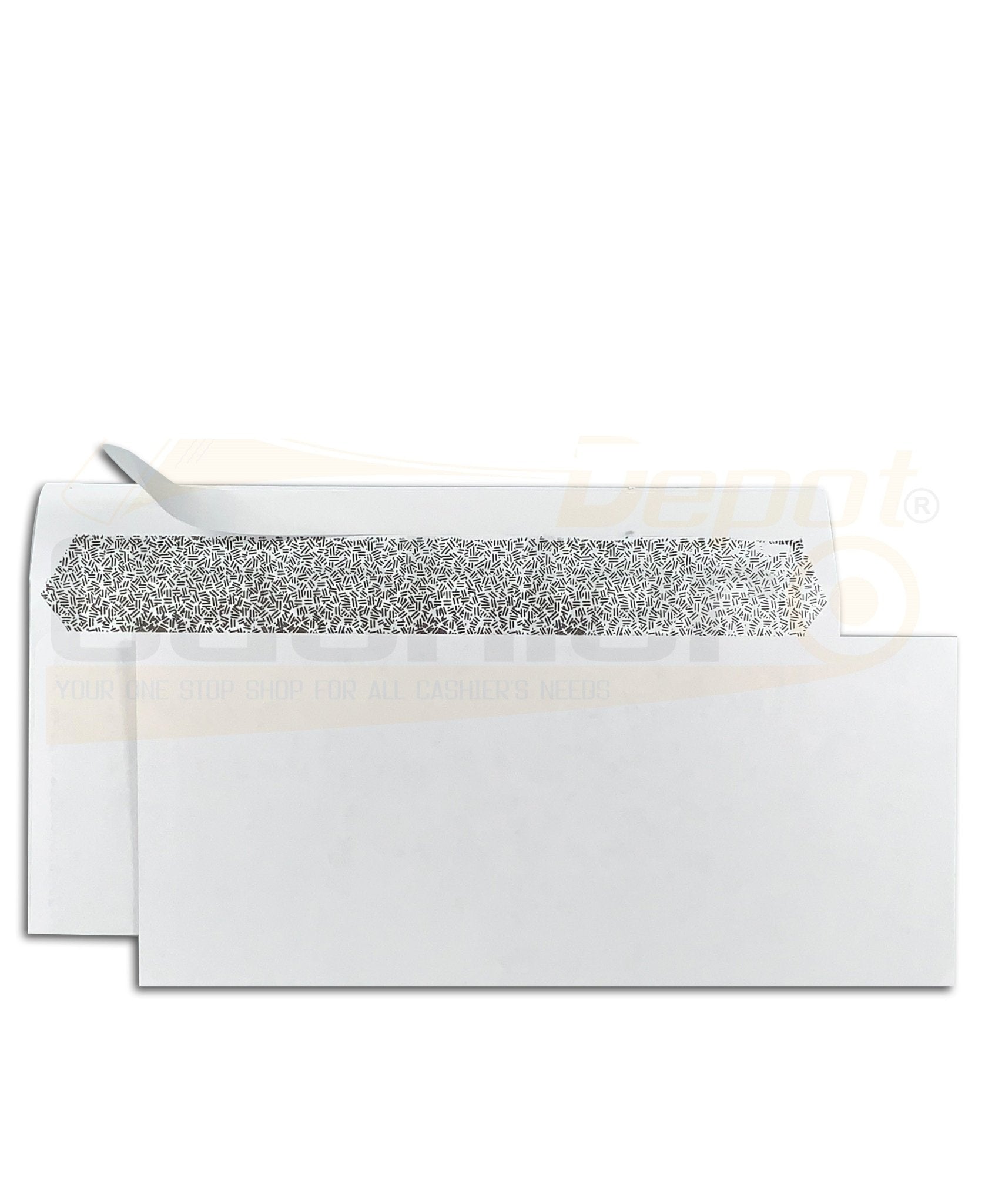 No. 10 Peel & Seal Business Envelope, 4 1/8 X 9 1/2, Security Tinted, 24lb White, 100/Box - Cashier Depot