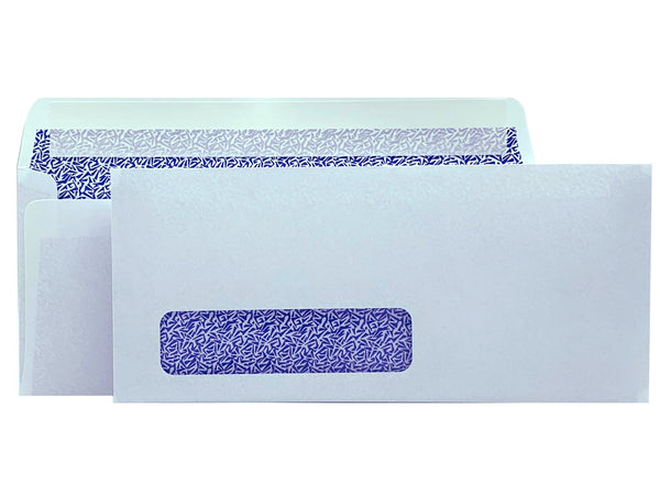 No. 10 Peel & Seal Business Envelope, Left Window, 4 1/8 X 9 1/2, Security Tinted, 24lb. White, 100/Box - Cashier Depot